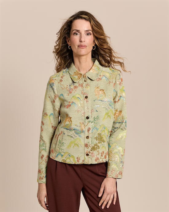 Produktabbildung für Jacke mit Metallicgarn und Tiermuster