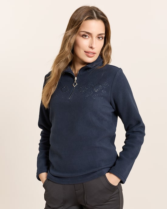 Produktabbildung für Fleece-Troyer mit Strass-Deko