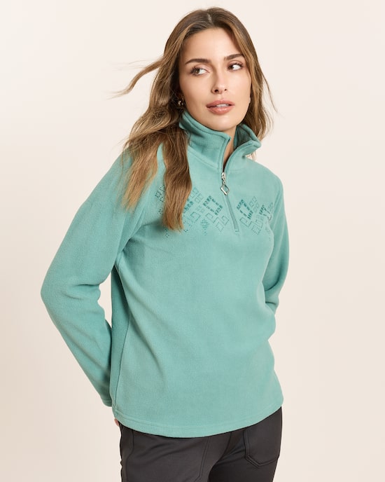 Produktabbildung für Fleece-Troyer mit Strass-Deko