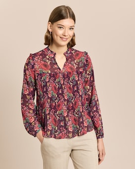 Produktabbildung für Plissée-Bluse mit Exklusivdruck