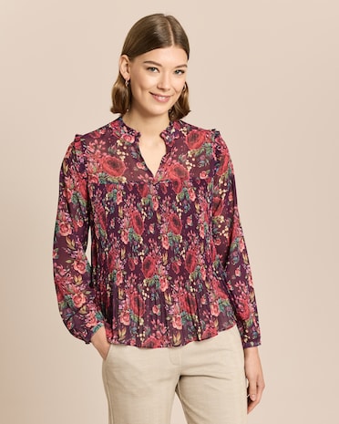 Produktabbildung für Plissée-Bluse mit Exklusivdruck