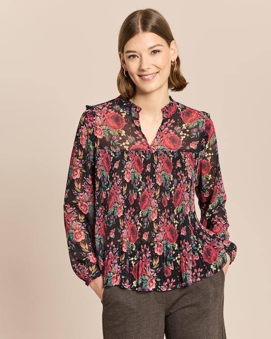 Produktabbildung für Plissée-Bluse mit Exklusivdruck