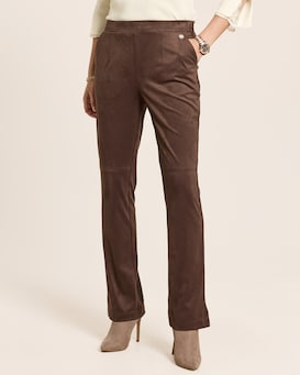 Produktabbildung für Straight Leg Hose, Velourslederimitat