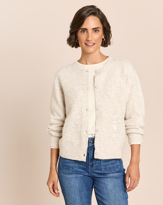 Produktabbildung für Strickjacke mit Rautenapplikation
