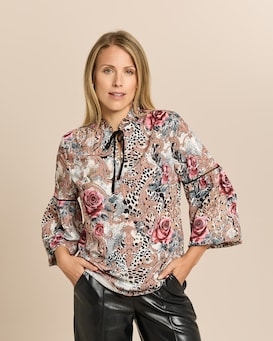 Produktabbildung für Bluse mit Animal- und Blumenprint