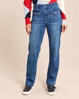 Produktabbildung für Straight Leg Jeans aufgesetzte Tasche