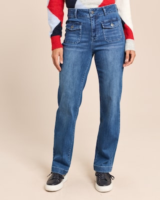 Produktabbildung 2 für Straight Leg Jeans aufgesetzte Tasche