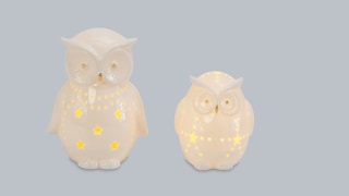 Produktabbildung 2 für LED Keramik-Eulen, 2tlg.