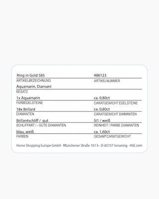 Produktabbildung 2 für Ring mit Aquamarin & Brillanten