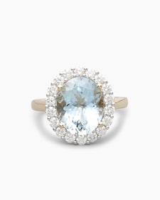 Produktabbildung für Ring mit Aquamarin & Brillanten