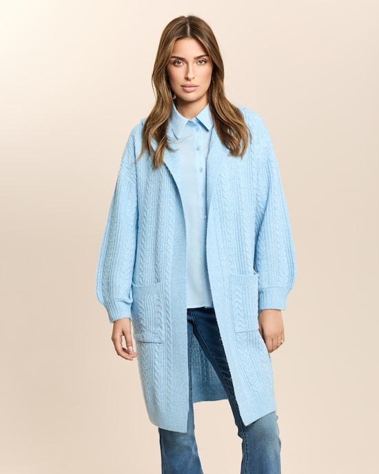Produktabbildung für Longcardigan mit Zopfmuster