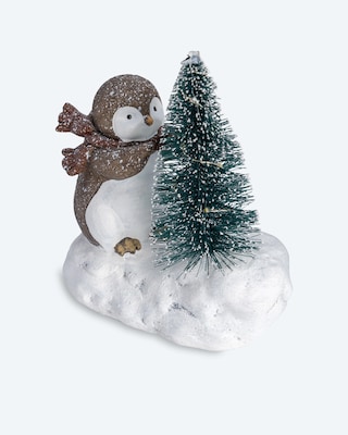 Produktabbildung 3 für Dekofiguren "Pinguin und Eisbär mit LED-Baum", 2tlg.