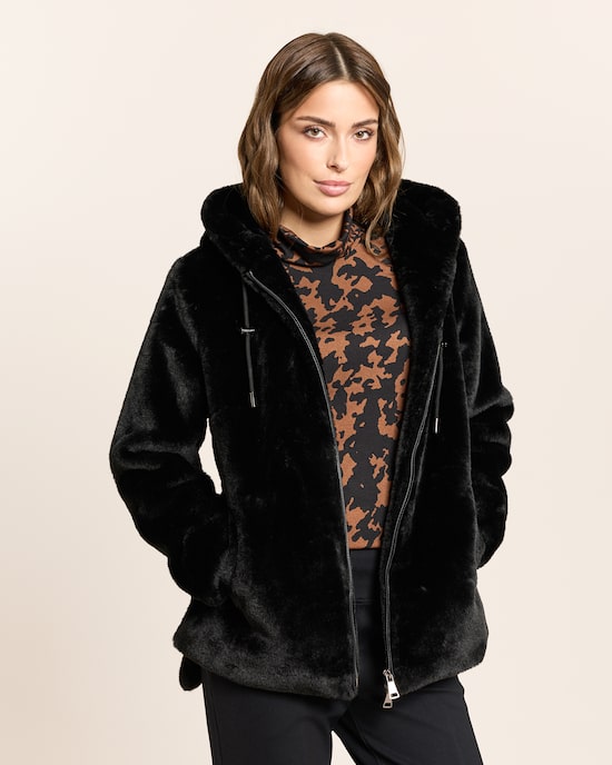Produktabbildung für Webpelzjacke mit Kapuze
