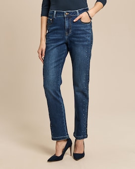 Produktabbildung für Straight Leg Jeans mit Steinchen