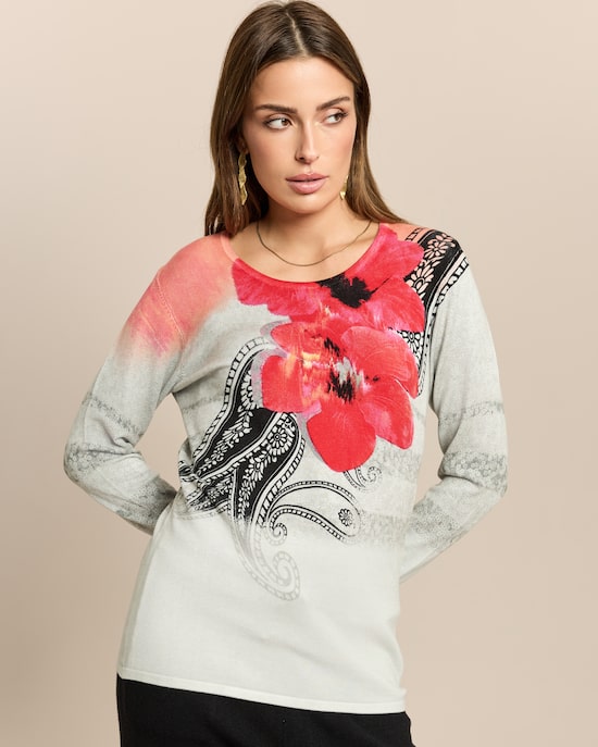 Produktabbildung für Classic Pullover Blumen und Ornamente