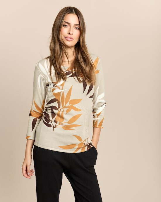 Produktabbildung für Classic Pullover Palmendruck
