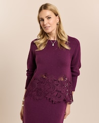 Produktabbildung für Pullover mit Kaschmir und Spitze