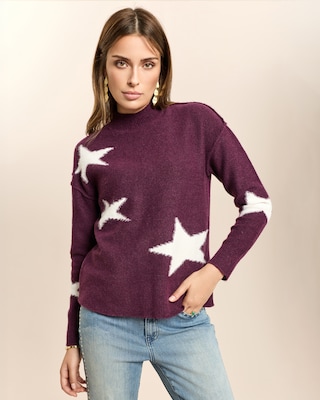 Produktabbildung 1 für Pullover mit Stern-Intarsien
