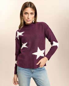 Produktabbildung für Pullover mit Stern-Intarsien