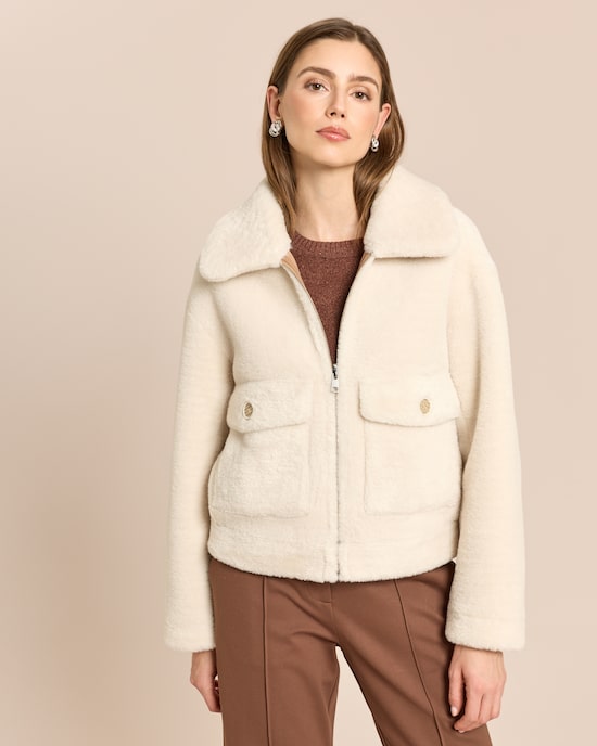Produktabbildung für Wendejacke Webpelz/Velourslederimitat