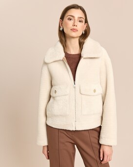 Produktabbildung für Wendejacke Webpelz/Velourslederimitat