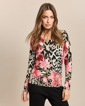 Produktabbildung für Pullover Animal-Blumen Mix