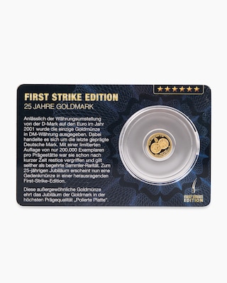 Produktabbildung 2 für Goldmünze First Strike Edition 25 Jahre Goldmark 2001-2026