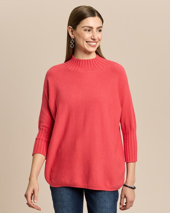 Produktabbildung für Stehkragenpullover mit Rippbund