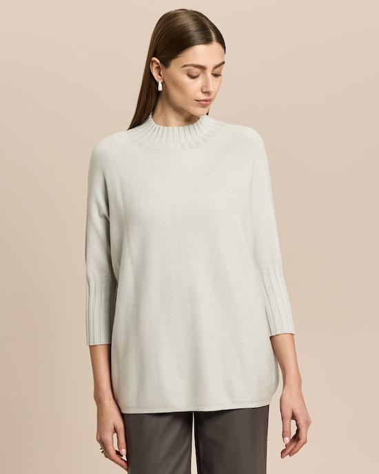 Produktabbildung für Stehkragenpullover mit Rippbund