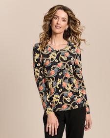 Produktabbildung für Shirt mit Kettenrosen-Print