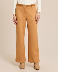 Produktabbildung für Wide Leg Veloursimitathose mit Details