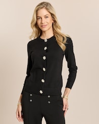 Produktabbildung für Strickjacke mit Strassknöpfen