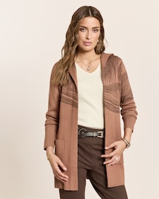 Produktabbildung für Cardigan mit Marmor-Jacquard