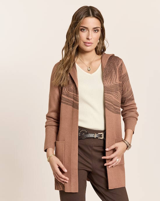 Produktabbildung für Cardigan mit Marmor-Jacquard