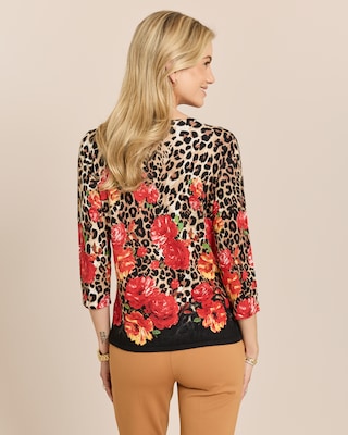 Produktabbildung 4 für Pullover mit Leo-/Rosenprint und Strass