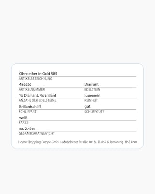 Produktabbildung 4 für Brillant-Ohrstecker ca. 2,40 ct