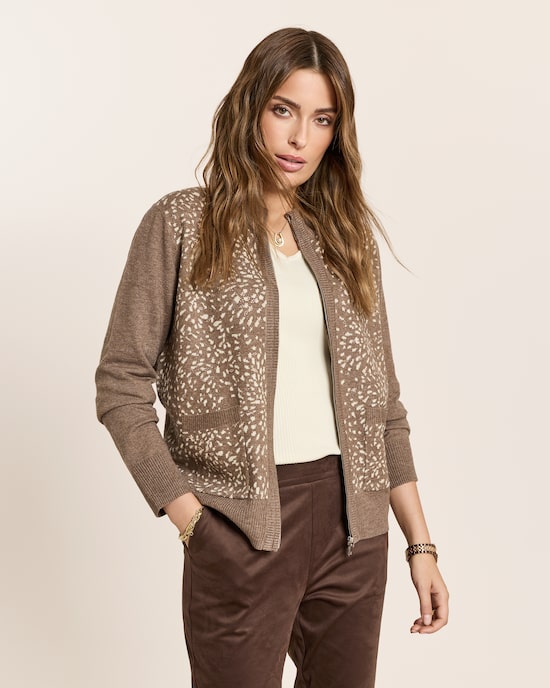 Produktabbildung für Strickcardigan mit Stehkragen