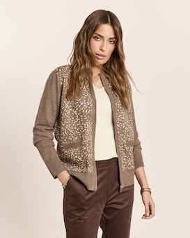 Produktabbildung für Strickcardigan mit Stehkragen