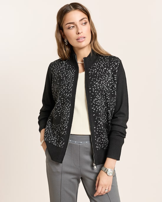 Produktabbildung für Strickcardigan mit Stehkragen