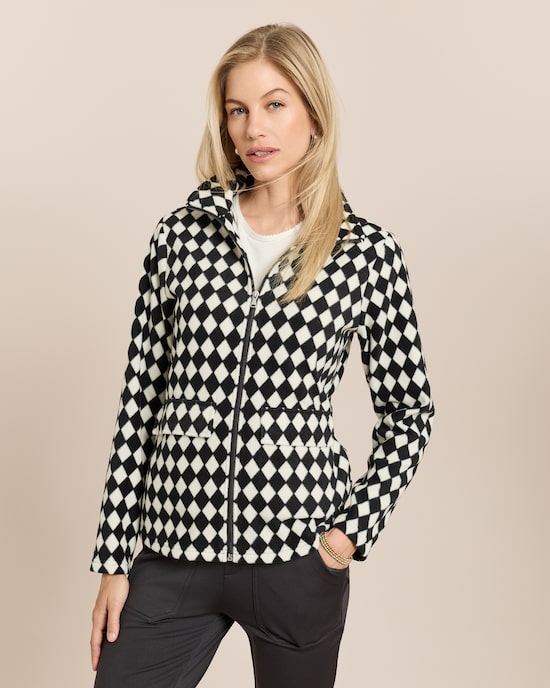 Produktabbildung für Fleecejacke mit Rautenmuster