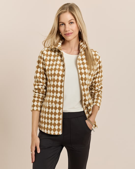 Produktabbildung für Fleecejacke mit Rautenmuster