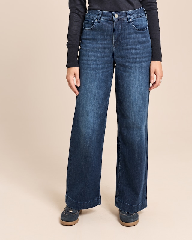 Wide Leg Jeans Hose Super Stretch