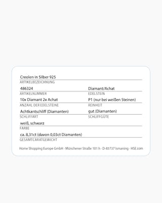 Produktabbildung 3 für Creolen mit Diamant und Achat