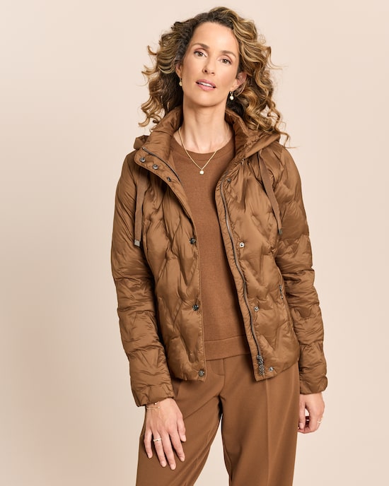 Produktabbildung für Steppjacke mit abnehmbarer Kapuze