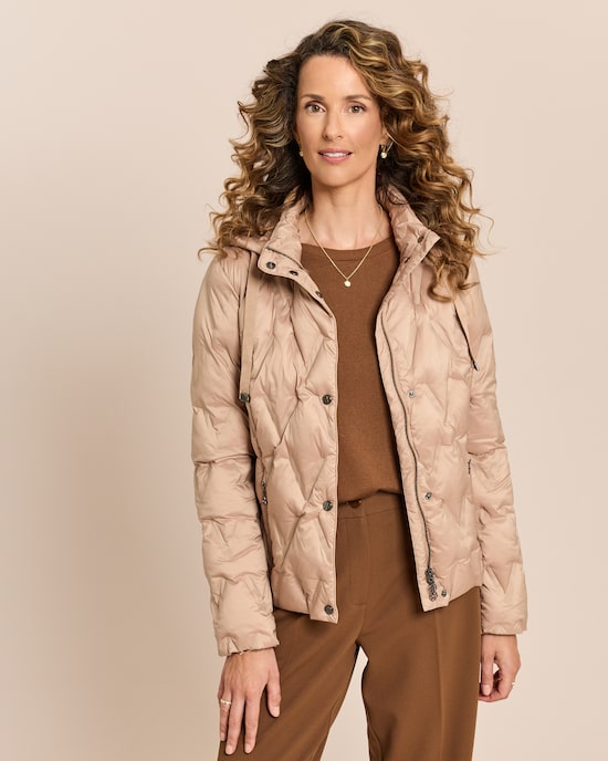 Produktabbildung für Steppjacke mit abnehmbarer Kapuze