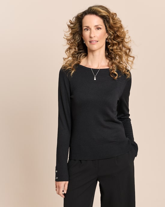 Produktabbildung für Strickpullover mit U-Boot Ausschnitt