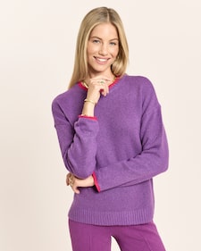 Produktabbildung für Pullover mit Farbkontrast-Details