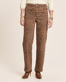 Produktabbildung für Wide Leg Jeans mit Leo Print allover