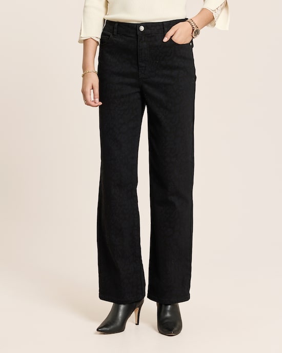 Produktabbildung für Wide Leg Jeans mit Leo Print allover