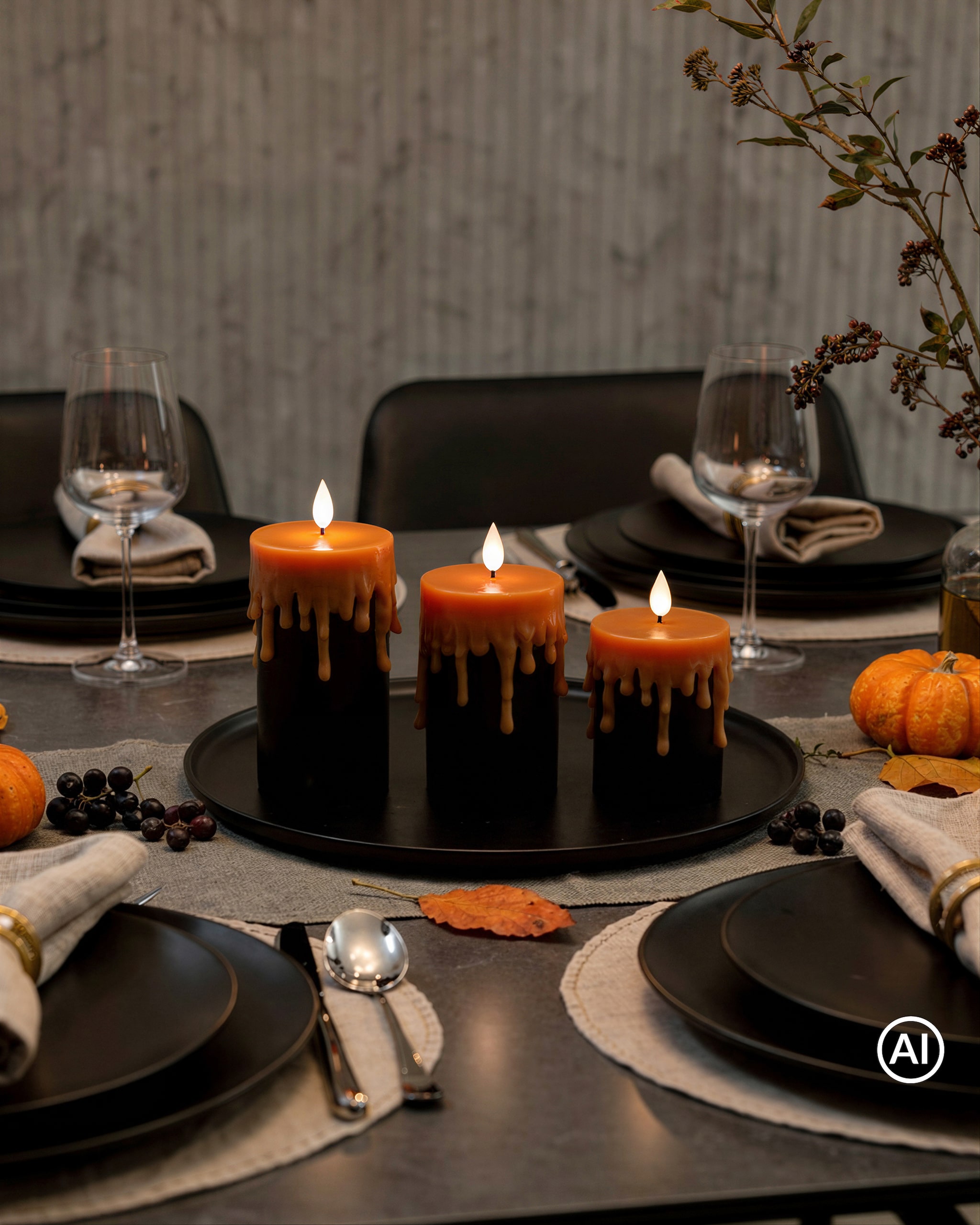 Produktabbildung für Stumpenkerzen "Halloween", 3tlg.